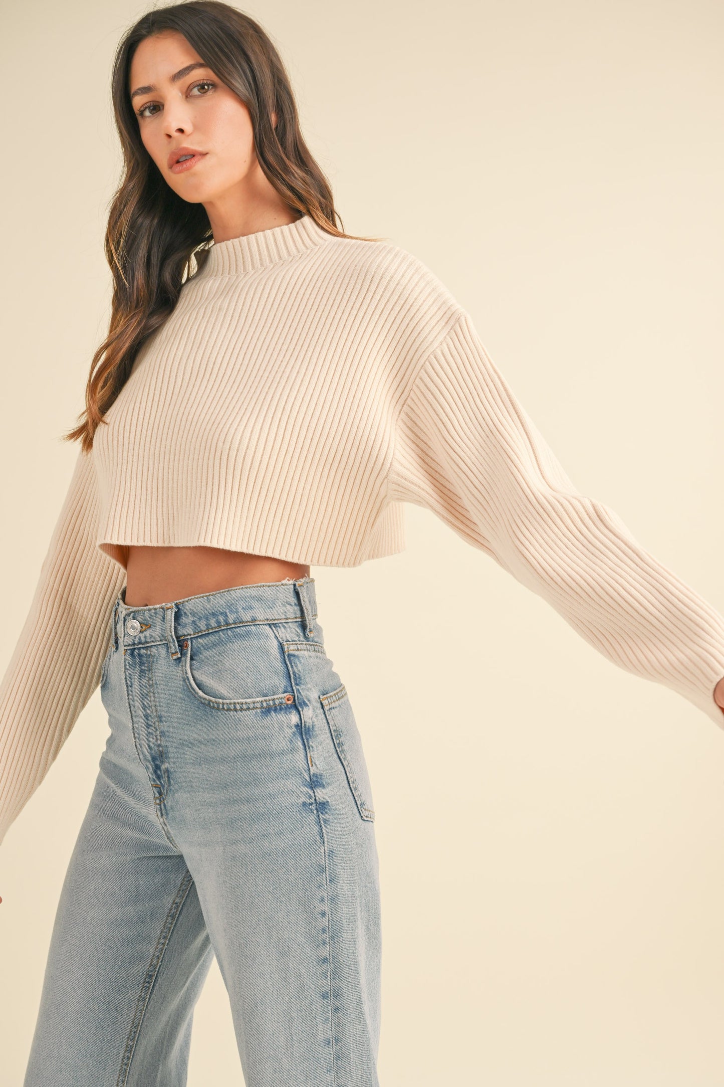 Dames Crop Knit