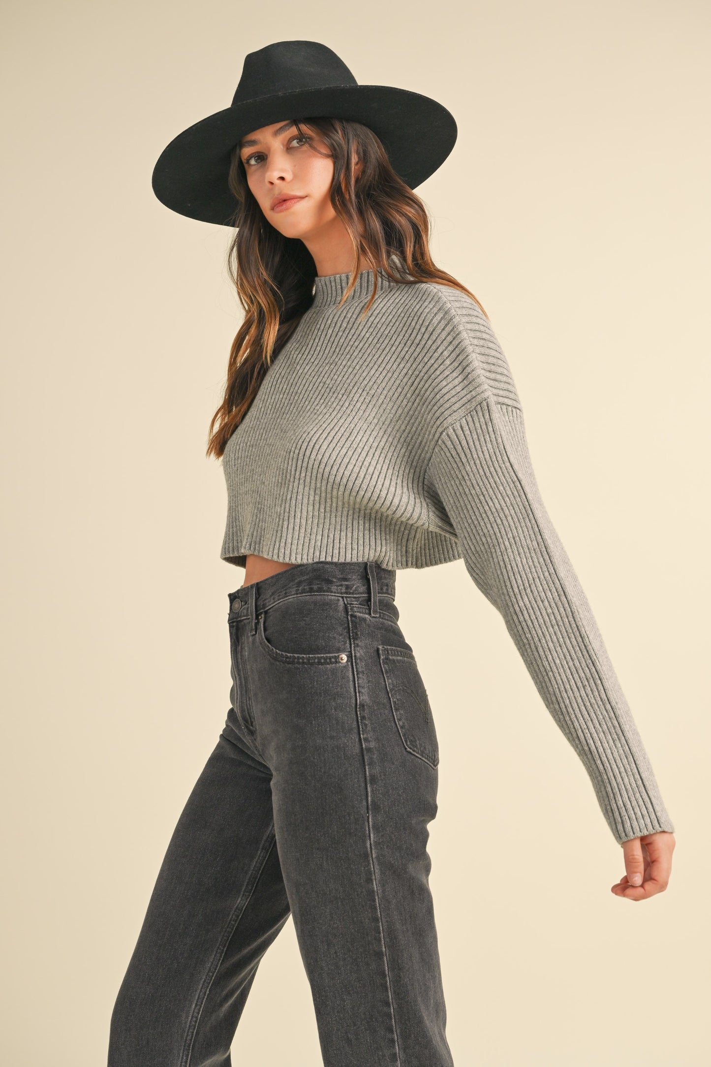 Dames Crop Knit