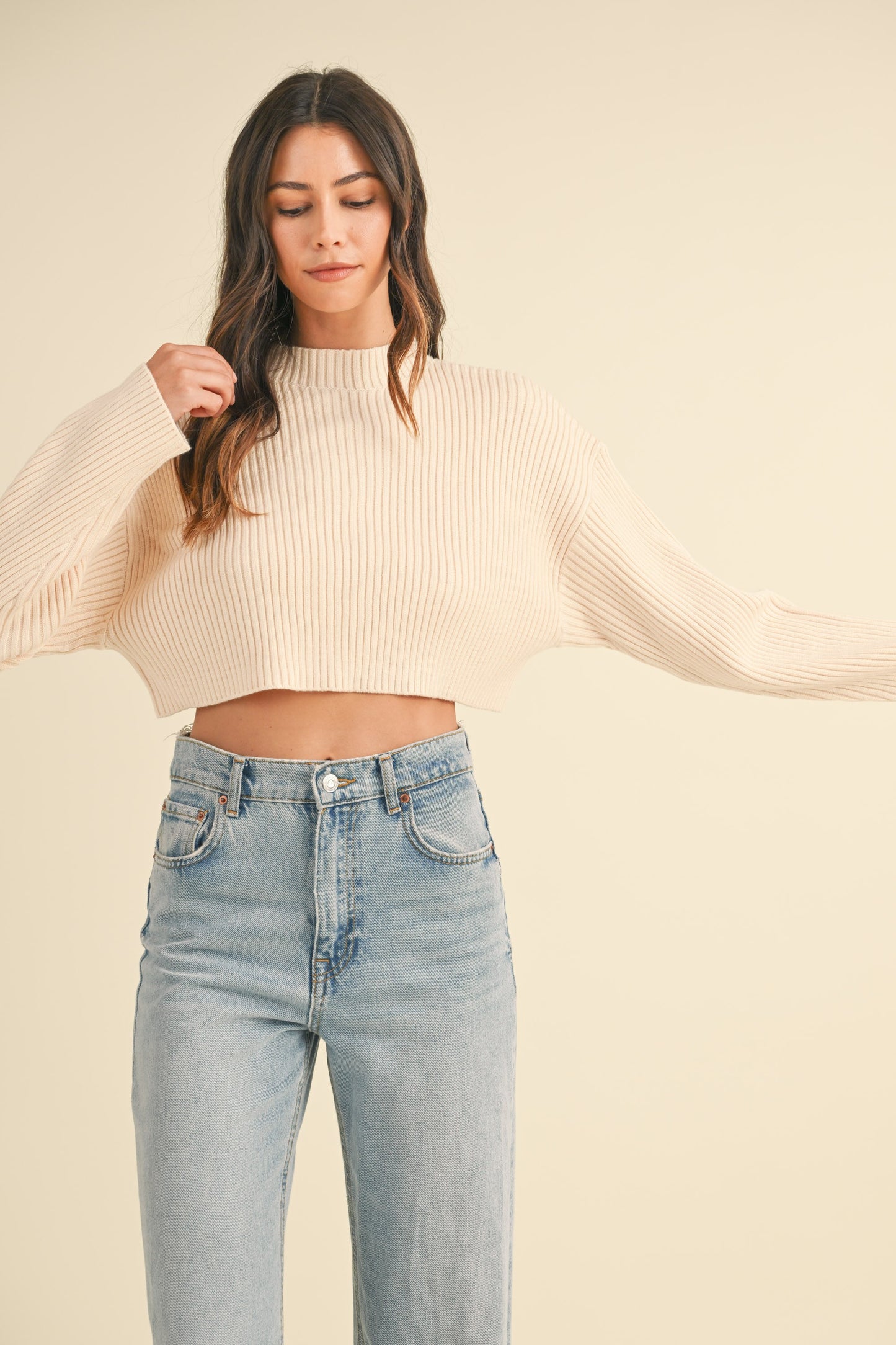 Dames Crop Knit