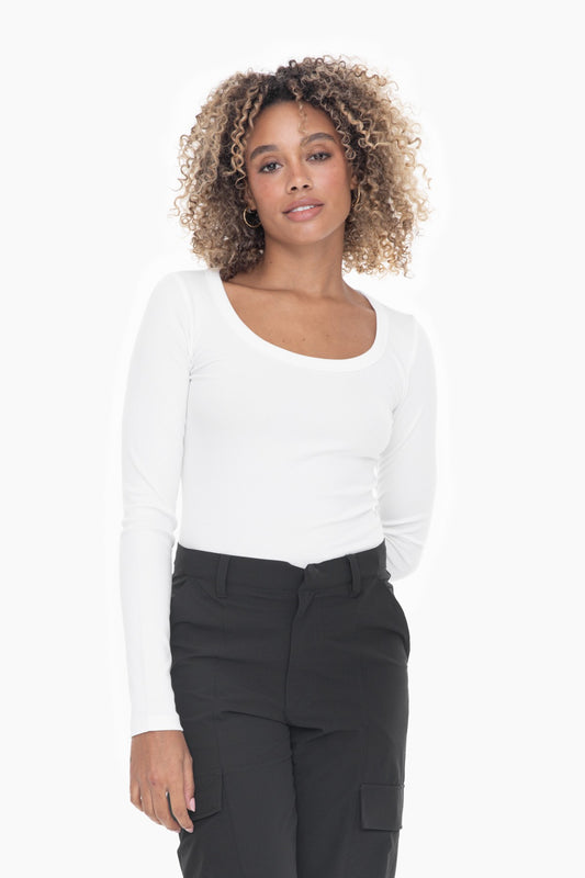 Kara Scoop Long-Sleeve Top