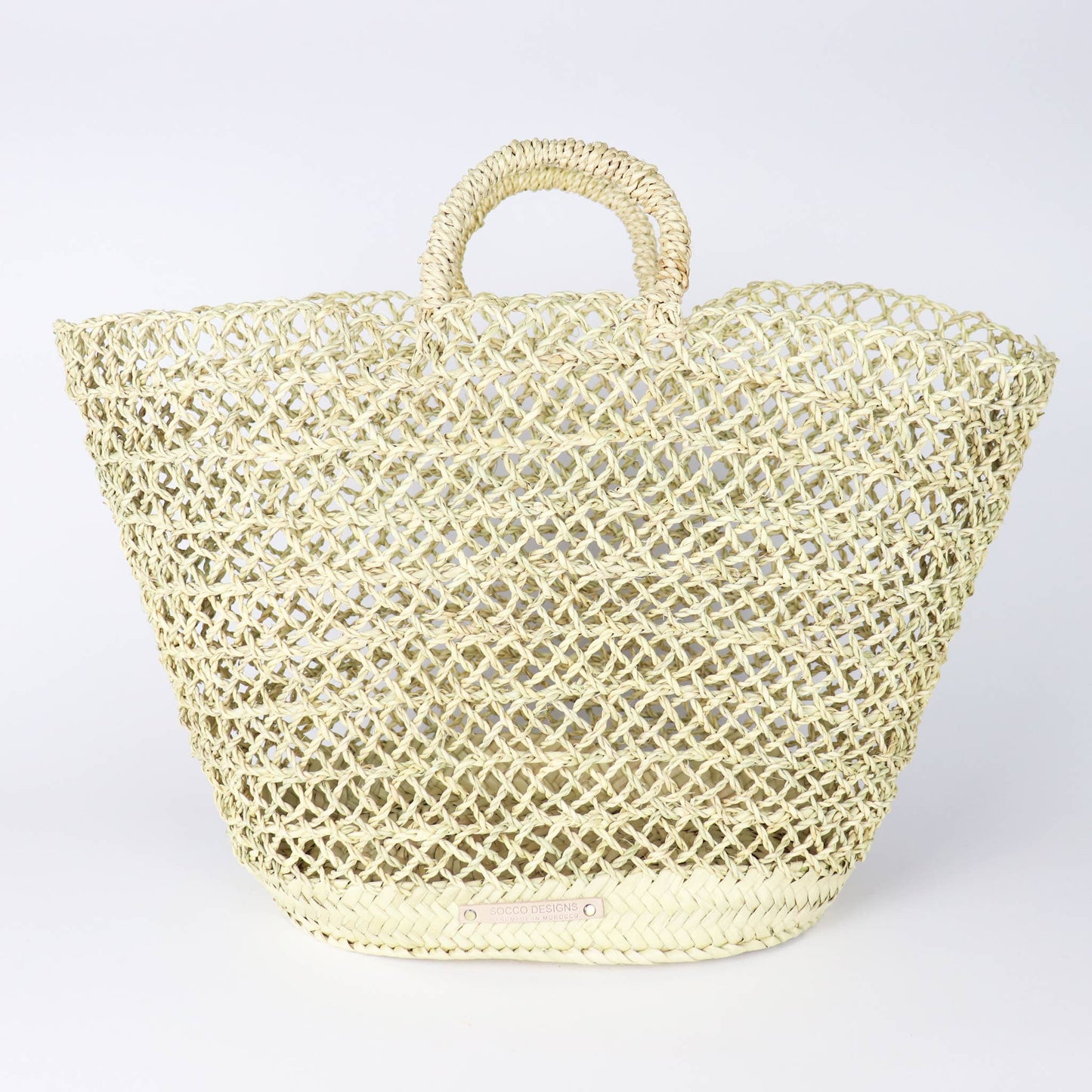 SOCCO Designs - Albufeira French Basket - Straw Beach Tote