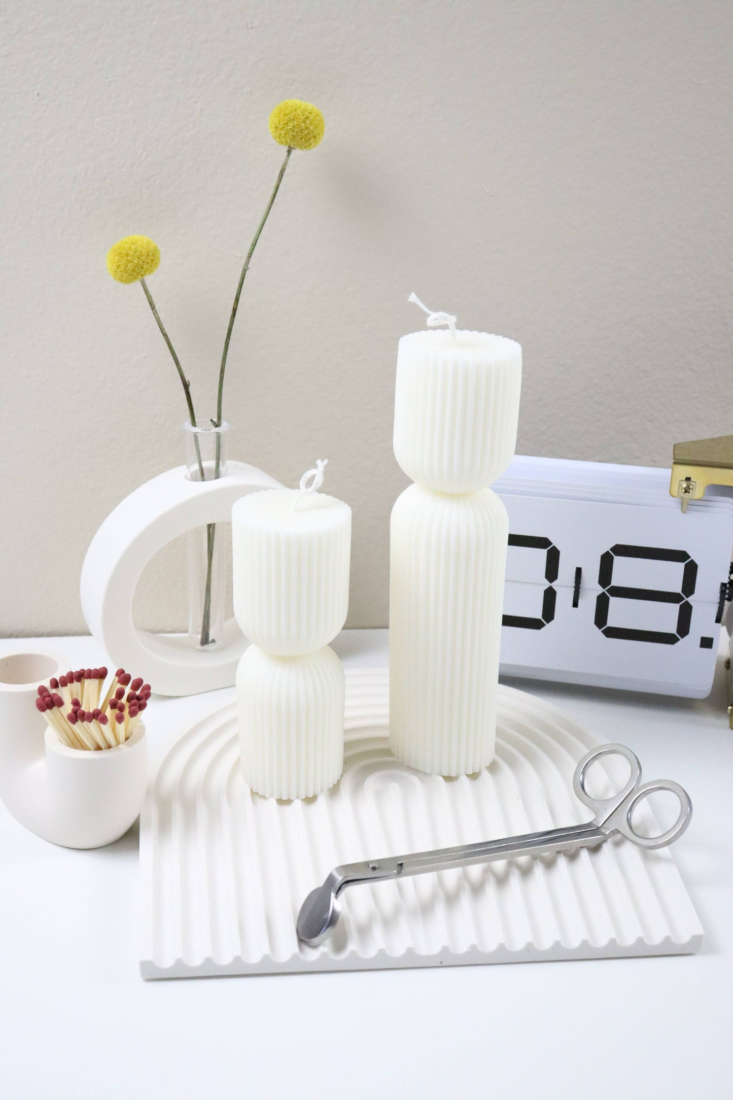 Three Springs Candle Co. - Ribbed Hourglass Candle - Small | Aesthetic