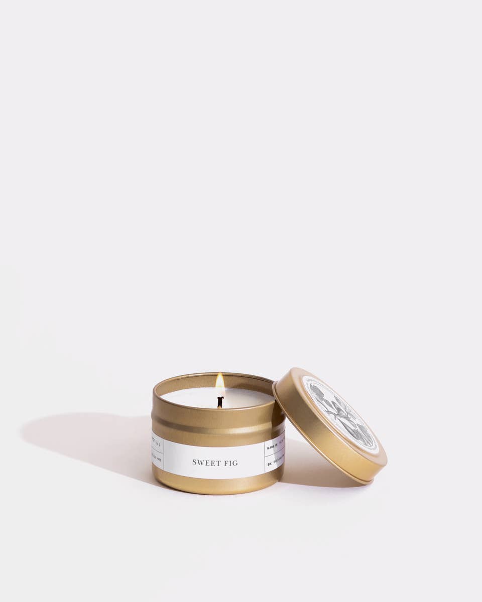 Brooklyn Candle Studio - Sweet Fig Gold Travel Candle
